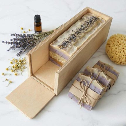 Sliding wooden soap mold 28 × 9 × 8.5 cm for cold process handmade soap making