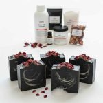 Activated charcoal and tea tree oil cold process soap making kit with vegetable oils and sodium hydroxide