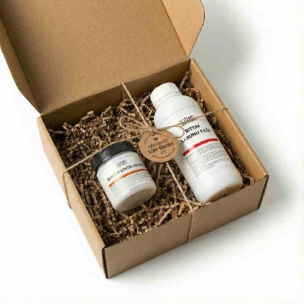 Bıttım soap making ingredients set with menengiç oil, olive oil and sodium hydroxide