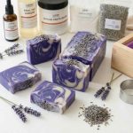 Lavender cold process soap making kit with vegetable oils, lavender essential oil, purple pigment and dried lavender