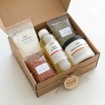 Olive oil soap making kit with olive oil, sodium hydroxide, sodium lactate and dried flowers